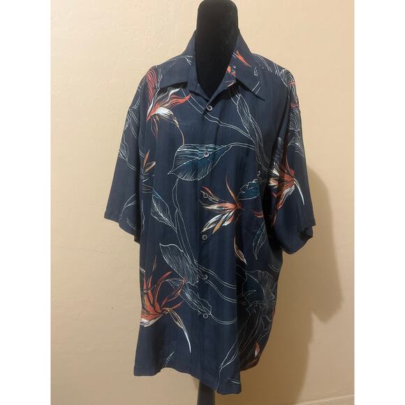 VTG Tori Richard Silk Bird Of Paradise Hawaiian Shirt Tropical Resort vacation - Picture 1 of 5
